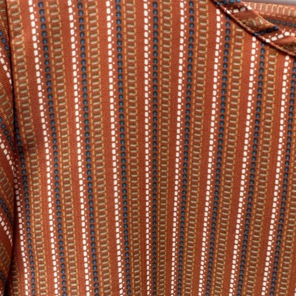 Entro Mini Dress Medium Oversized Orange Brown Flowy Boxy Pockets Popover - Picture 5 of 8